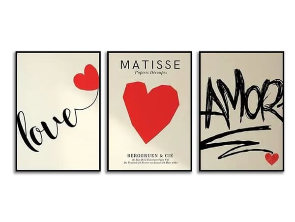 Plakat - Matisse Hjertekollektion / Sæt med 3