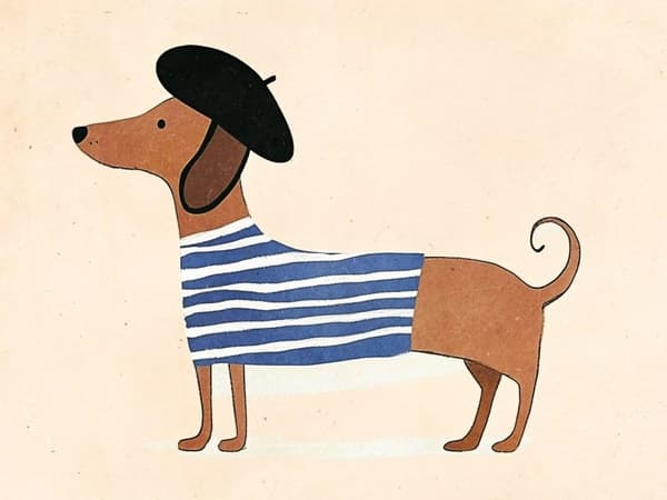 Plakat - Hund med Baret