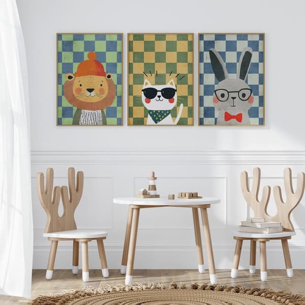 Poster - Roliga Djur Set / Set of 3