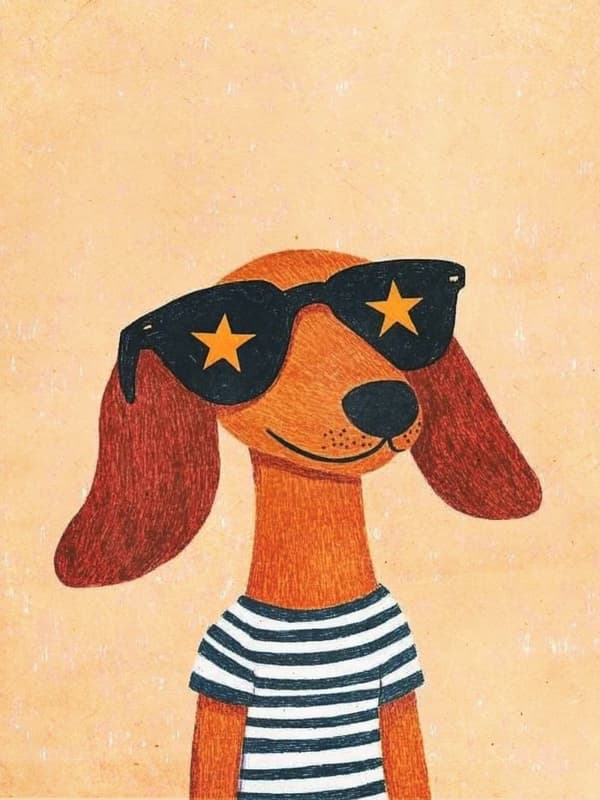 Plakat - Hund med Solbriller