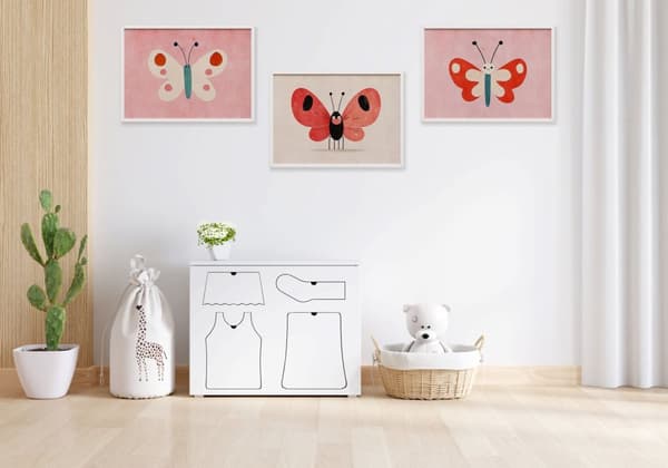 Poster - Fjärilskollektion / Set om 3