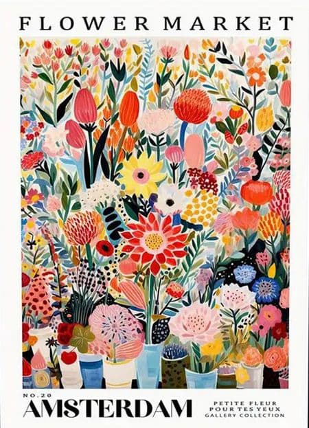 Plakat - Blomstermarked Amsterdam