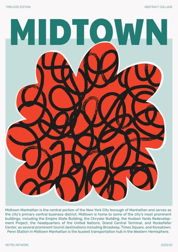 Plakat - Midtown Abstrakt Kollasj
