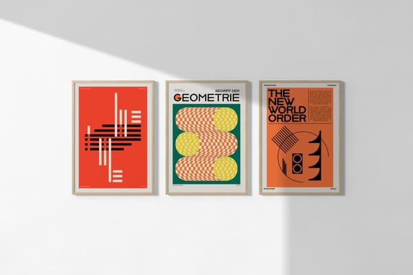 Poster - Geometrisk Retro Set / Set av 3