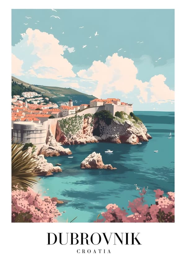 Plakat - Dubrovnik Landskab