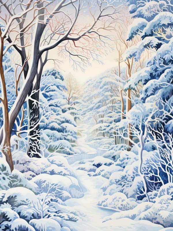 Plakat - Vinter Skov Scene