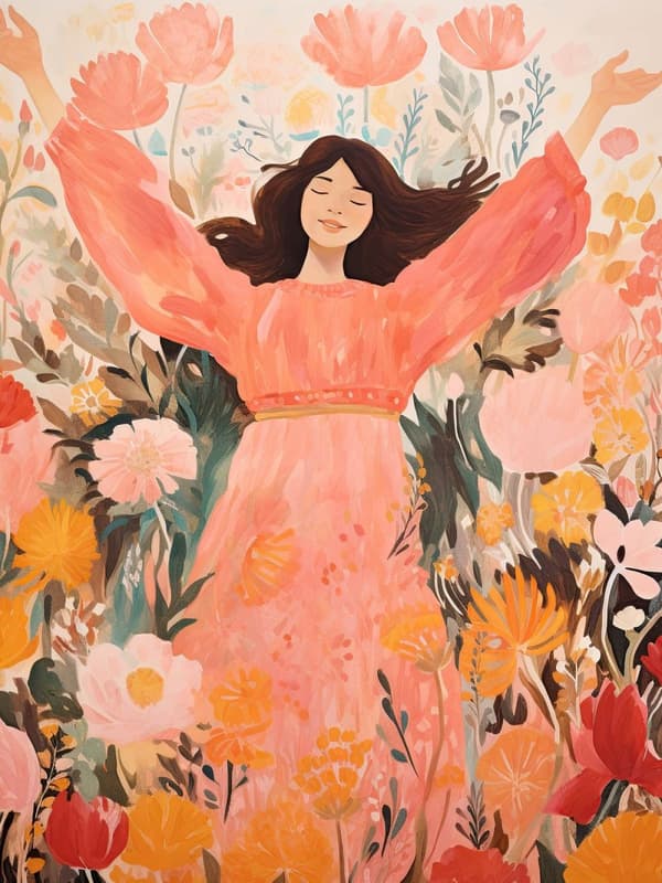 Plakat - Kvinne i Blomsterkjole