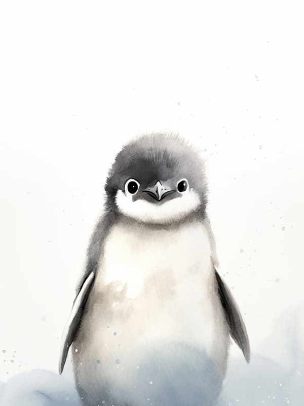 Plakat - Sødt Pingvin Illustration