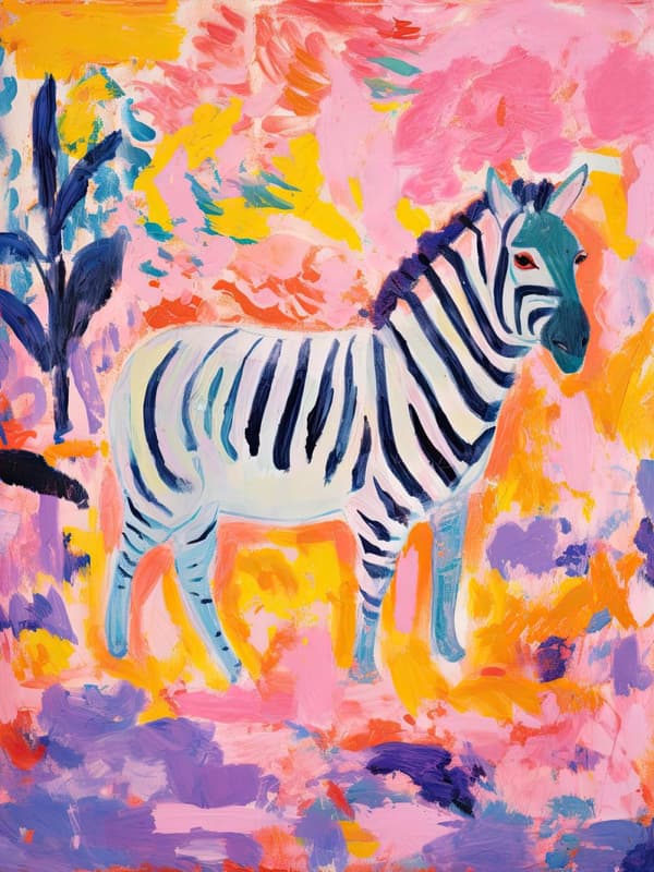 Plakat - Vibrant Zebra Kunst