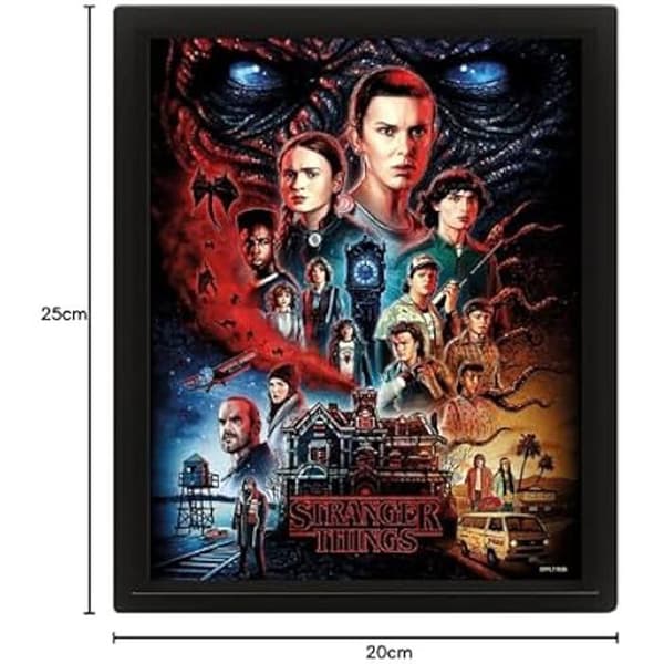 Inramad 3D affisch - PYRAMID INTERNATIONAL - Stranger Things - VECNA - 25 cm x 20 cm - Väggdekoration