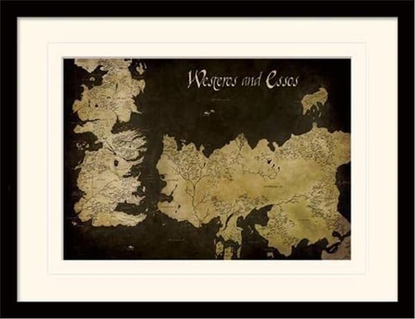 Affisch - Game of Thrones - MP11393P-PL - (Antik karta över Westeros och Essos 30 x 40 cm Souvenirobjekt