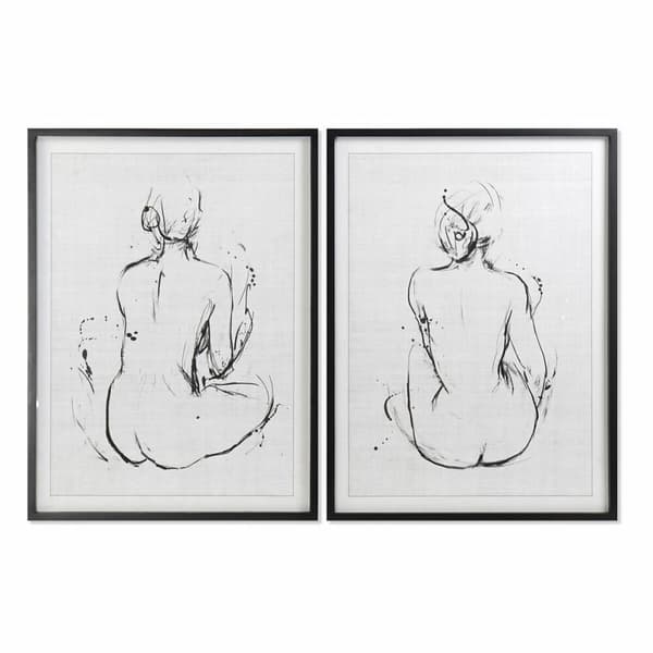 Maleri DKD Home Decor 70 x 2,5 x 90 cm Dame Moderne (2 enheder)