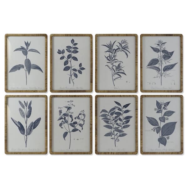 Maleri DKD Home Decor Moderne Botaniske planter 50 x 2,5 x 70 cm (8 enheder)
