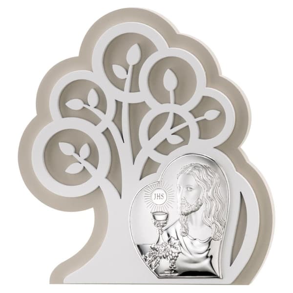 nattvardsbild, silver, souvenir från den första nattvarden, med gravyr | Storlek: 14x15,5cm | SKU: VL81402/1L