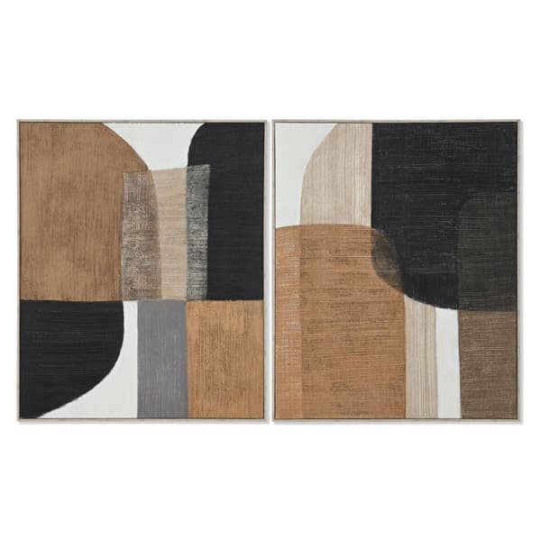Tavla Home ESPRIT Brun Svart Abstrakt Urban 82 x 4,5 x 102 cm (2 antal)