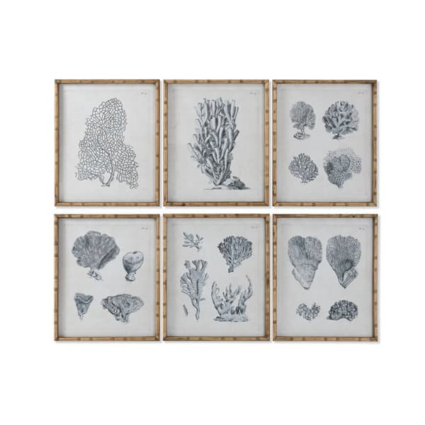Maalaus Home ESPRIT Harmaa Välimeren 50 x 3 x 60 cm (6 osaa)