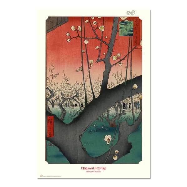 Affisch Plum Park i Kameido Utagawa Hiroshige