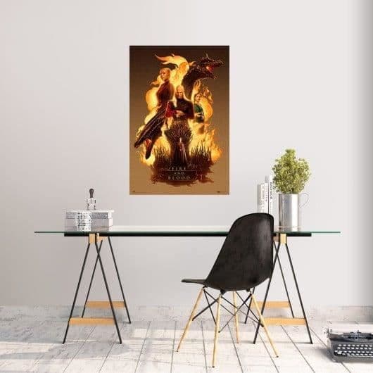 Väggdekoration - Grupo Erik - Poster House of Dragons Fire &amp; Blood - 61 x 91cm - Biograf