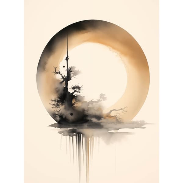 Zen Circle Zen Circle, 30x40 cm, hvid træramme, 230 gsm mat papir