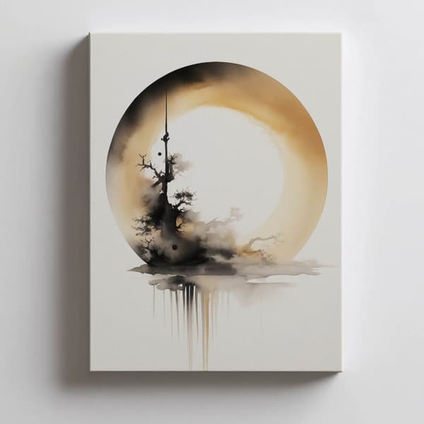Zen Circle Zen Circle, 70x100 cm, mørkebrun træramme, 230 gsm mat papir