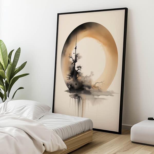 Zen Circle Zen Circle, 70x100 cm, mørkebrun træramme, 230 gsm mat papir
