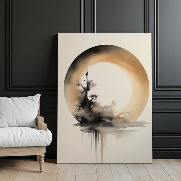 Zen Circle Zen Circle, 70x100 cm, mørkebrun træramme, 230 gsm mat papir