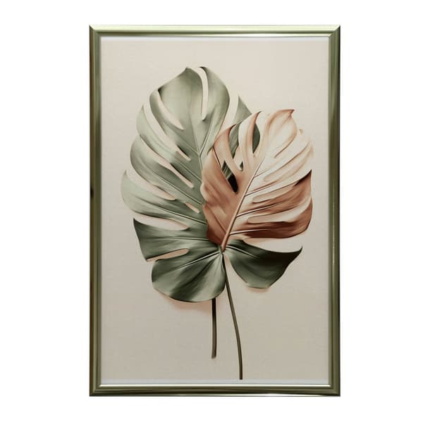 Monstera koppar Monstera koppar, 40x50 cm, guld aluminiumram, 230 gsm matt papper