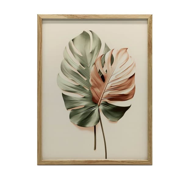 Monstera koppar Monstera koppar, 40x50 cm, guld aluminiumram, 230 gsm matt papper