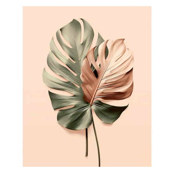 Monstera kobber Monstera kobber, 70x100 cm, mørkebrun træramme, 230 gsm mat papir