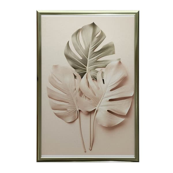 Guld Monstera Guld Monstera, 30x40 cm, svart aluminiumram, 230 gsm matt papper