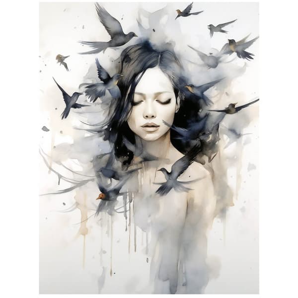 Birds and Soul Birds and Soul, 70x100 cm, musta alumiinirunko, 230 gsm mattapaperi