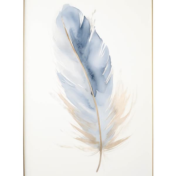 Blue Gold Feather Blue Gold Feather, 50x70 cm, uindrammet, 230 gsm mat papir