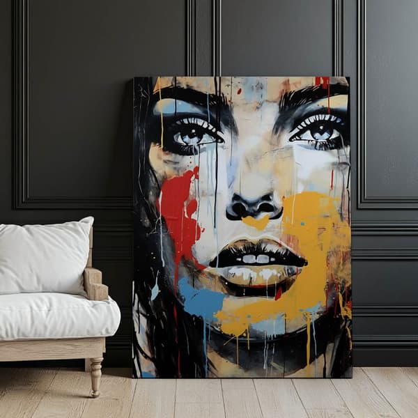 Färgrikt ansikte Färgrikt ansikte, 30x40 cm, ljus ekträram, 230 gsm matt papper