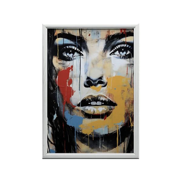 Farverigt ansigt Farverigt ansigt, 70x100 cm, guld aluminiumsramme, 230 gsm mat papir