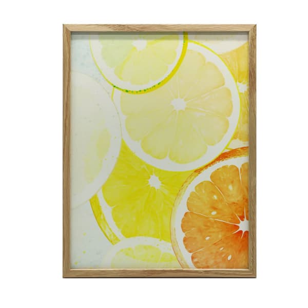 Citrus Charm Citrus Charm, 50x70 cm, guld aluminiumsramme, 230 gsm mat papir