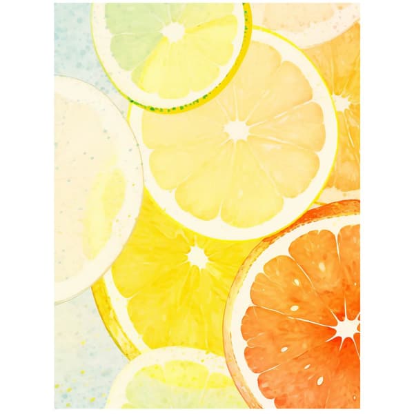 Citrus Charm Citrus Charm, 70x100 cm, sort aluminiumsramme, 230 gsm mat papir
