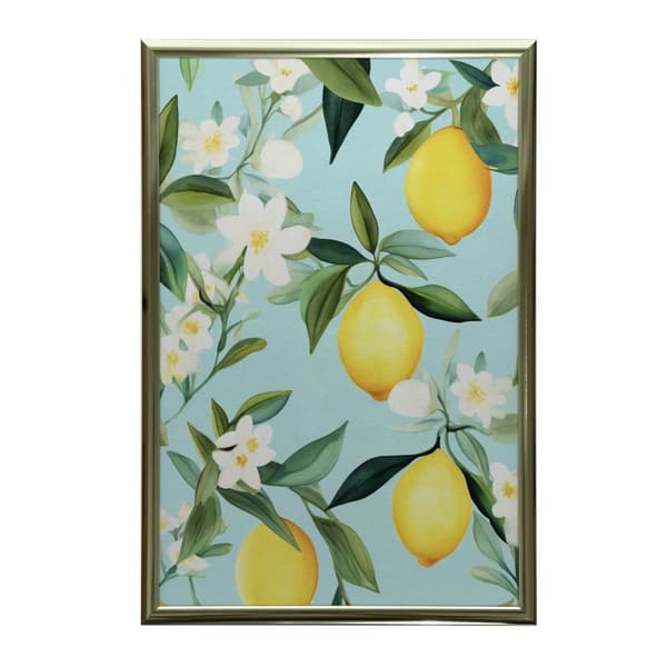 Blooming Lemons Blooming Lemons, 50x70 cm, guld aluminiumsramme, 230 gsm mat papir