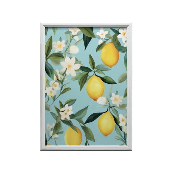 Blooming Lemons Blooming Lemons, 50x70 cm, guld aluminiumsramme, 230 gsm mat papir