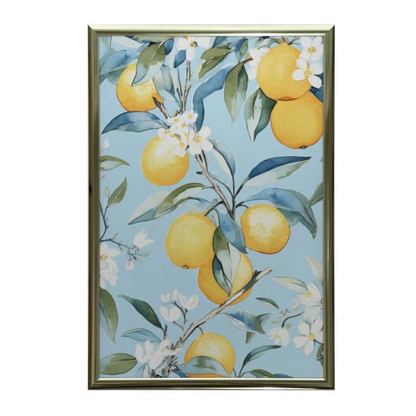 Blomstrende appelsiner Blossoming appelsiner, 30x40 cm, guld aluminiumsramme, 230 gsm mat papir
