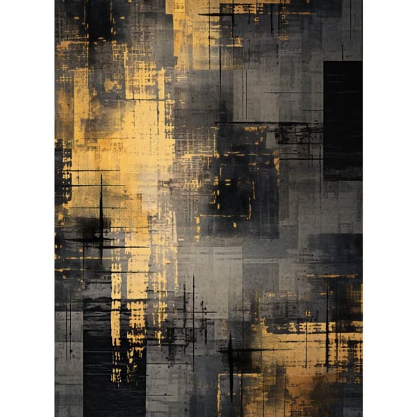 Industriel minimalisme: nuancer af sølv og guld Industriel minimalisme: nuancer af sølv og guld, 70x100 cm, uindrammet, premium lærred på båreramme