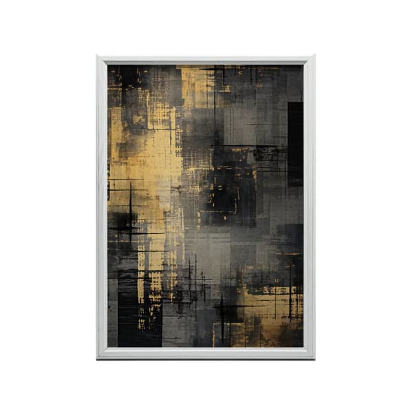 Industriel minimalisme: nuancer af sølv og guld Industriel minimalisme: nuancer af sølv og guld, 70x100 cm, uindrammet, premium lærred på båreramme