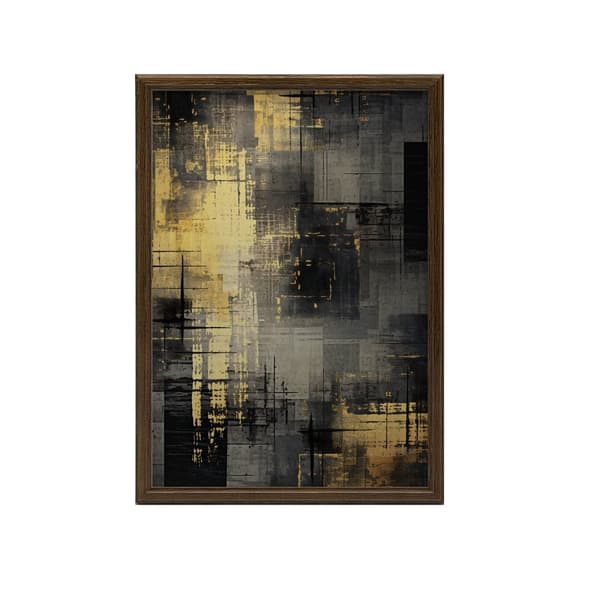 Industriel minimalisme: nuancer af sølv og guld Industriel minimalisme: nuancer af sølv og guld, 70x100 cm, uindrammet, premium lærred på båreramme