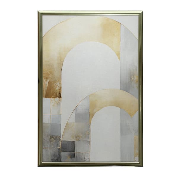 Art Deco Elegance: Guld og sølv abstraktion Art Deco Elegance: Guld og sølv abstraktion, 40x50 cm, guld aluminiumsramme, 230 gsm mat papir