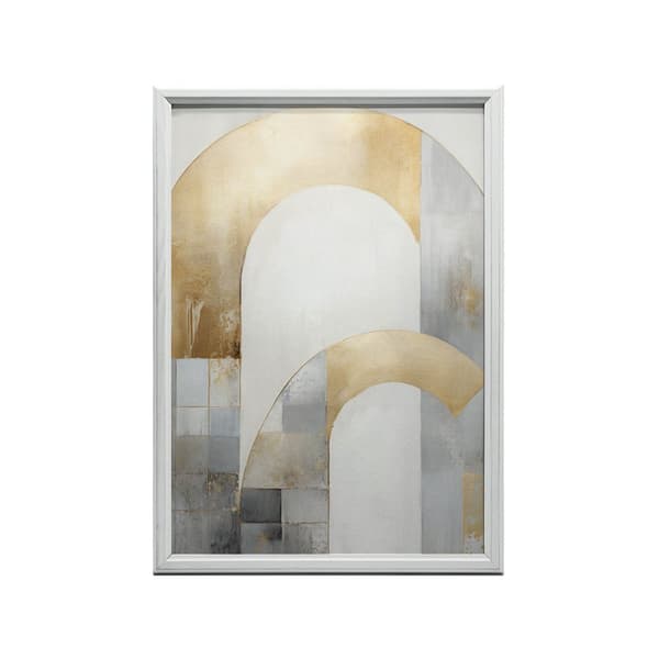 Art Deco Elegance: Kulta- ja hopeaabstraktio Art Deco Elegance: Kulta- ja hopeaabstraktio, 70x100 cm, tummanruskea puukehys, 230 gsm mattapaperi