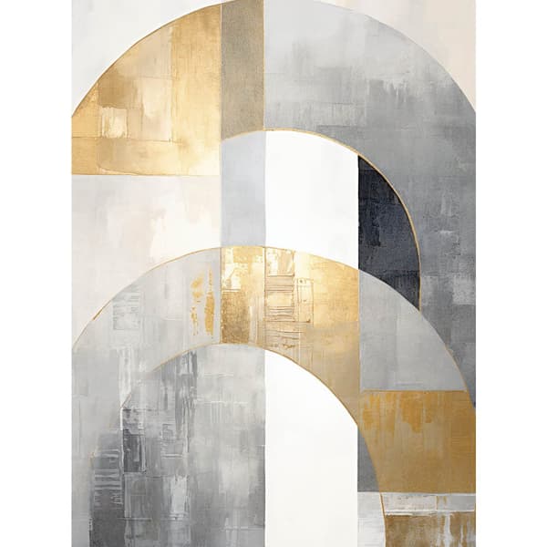 Golden Symmetry: Art Deco in Abstraction Golden Symmetry: Art Deco in Abstraction, 30x40 cm, mørkebrun træramme, 230 gsm mat papir