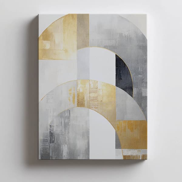 Golden Symmetry: Art Deco in Abstraction Golden Symmetry: Art Deco in Abstraction, 30x40 cm, mørkebrun træramme, 230 gsm mat papir