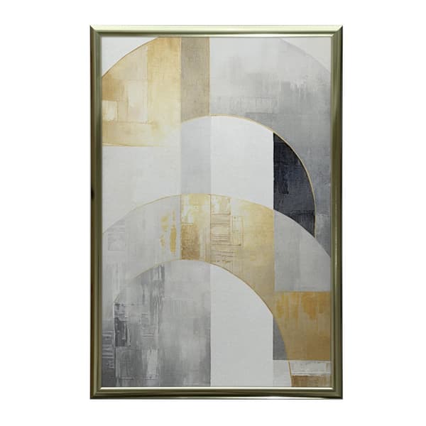 Golden Symmetry: Art Deco in Abstraction Golden Symmetry: Art Deco in Abstraction, 30x40 cm, mørkebrun træramme, 230 gsm mat papir