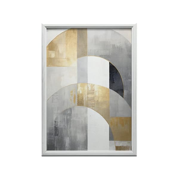 Golden Symmetry: Art Deco in Abstraction Golden Symmetry: Art Deco in Abstraction, 30x40 cm, mørkebrun træramme, 230 gsm mat papir