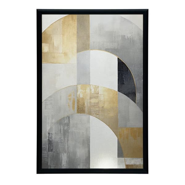Golden Symmetry: Art Deco in Abstraction Golden Symmetry: Art Deco in Abstraction, 30x40 cm, mørkebrun træramme, 230 gsm mat papir