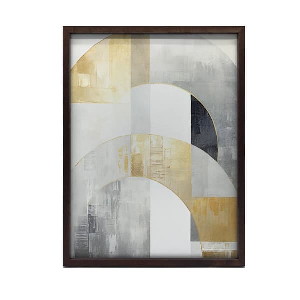 Golden Symmetry: Art Deco in Abstraction Golden Symmetry: Art Deco in Abstraction, 30x40 cm, mørkebrun træramme, 230 gsm mat papir